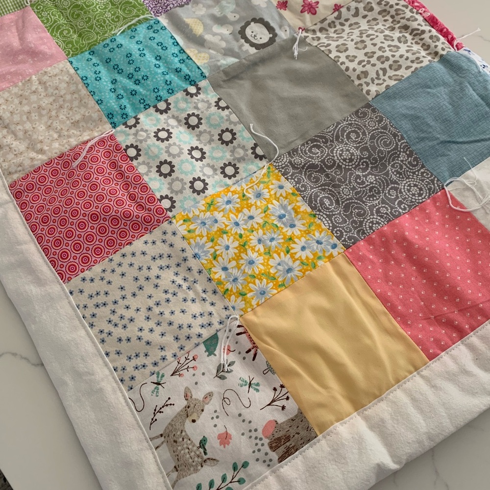 Baby Girl Handmade Woodland Quilt Cotton Patchwork New